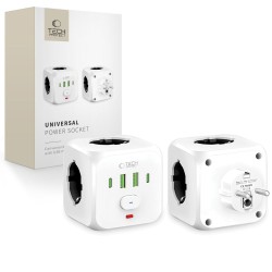 Tech-Protect seinalaadija 3x220V 4xUSB