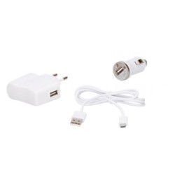 Зарядное устройство Micro USB 12/24/220 В, кабель 80 см