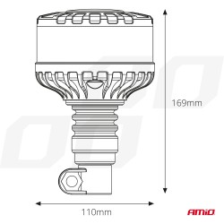 Vilkur 16 LED-i 12/24V oranz 110x169mm