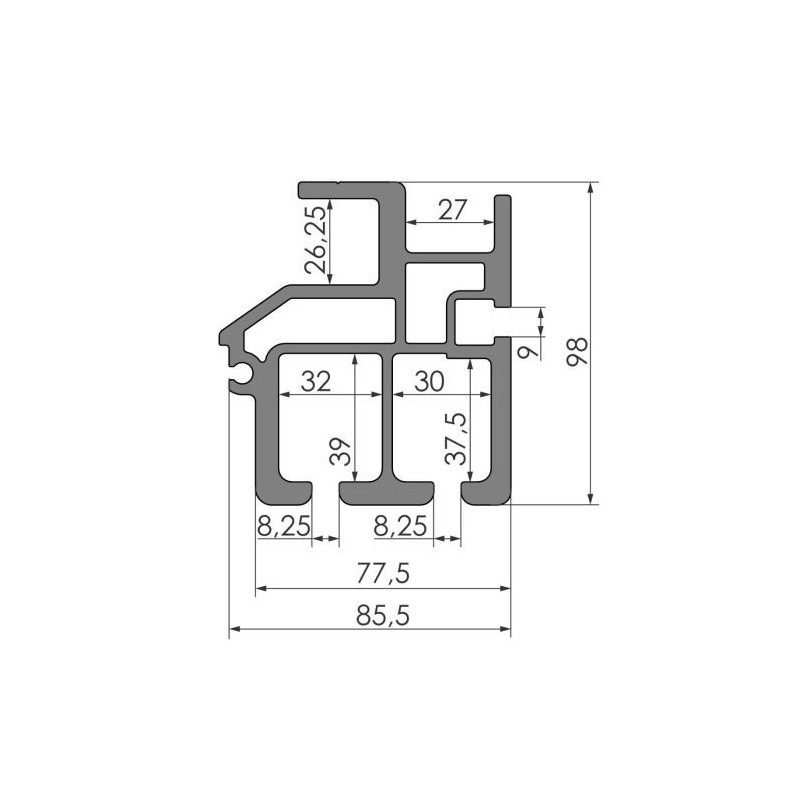 Yhdistetty täällä / 8500 mm Yhdistetty täällä / 8500 mm
