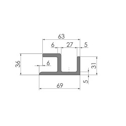 Katusereelingud 354804 Al / 8500 mm