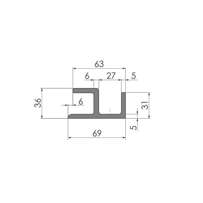 Roof framing 354804 Al / 8500 mm Roof framing 354804 Al / 8500 mm
