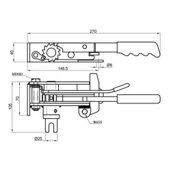 Tensioner with handle / left-hand side
