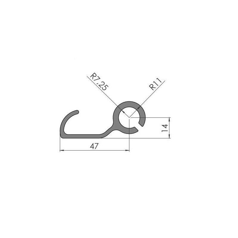 Side profile for curtain wall / L - 3,3 m
