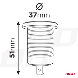 Laadija 2*USB punane valgustus 12-24V