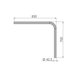 Külgtõkke kinnitustoru 90° 830x700 | Veoauto varuosad | Nordparts