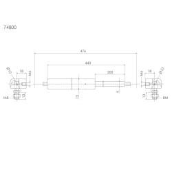 Gas spring 600 N | Truck parts | Nordparts