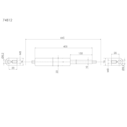 Gaasvedru 445/295 mm, 400 N/150 mm | Veoauto varuosad | Nordparts