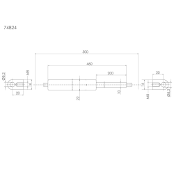 Gaasvedru 503/303 mm, 650 N/200 mm | Veoauto varuosad | Nordparts