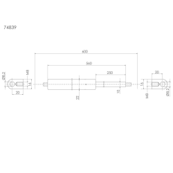 Gaasvedru 600/350 mm, 700 N/250 mm | Veoauto varuosad | Nordparts