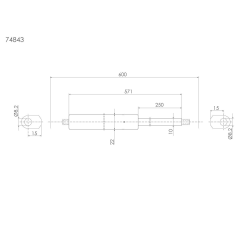 Gaasvedru 600/350 mm, 450 N/250 mm | Veoauto varuosad | Nordparts
