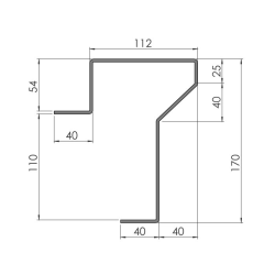 Алюминиевый профиль 125x3200 мм | Nordparts