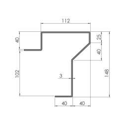 Aluminium profile 125x3200mm | Truck parts | Nordparts