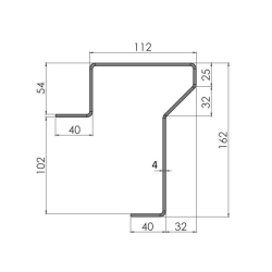 Alumiiniprofiili 125x3200mm | Nordparts