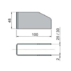 Alumiiniprofiili 125x3200mm | Nordparts