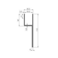 Alumiiniprofiili 125x3200mm | Nordparts