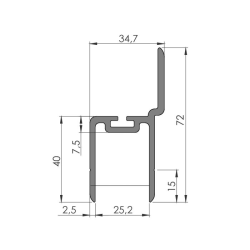 Alumiiniprofiili 125x3200mm | Nordparts