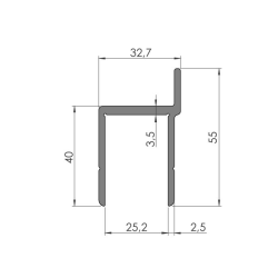 Aluminium profile 125x3200mm | Truck parts | Nordparts