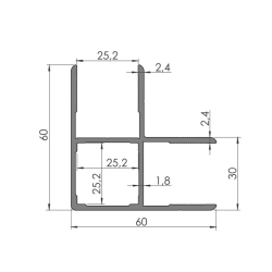 Alumiiniprofiili 125x3200mm | Nordparts