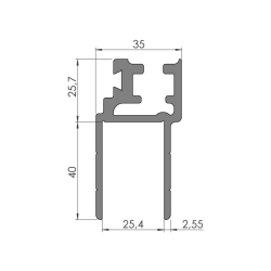 Алюминиевый профиль 125x3200 мм | Nordparts