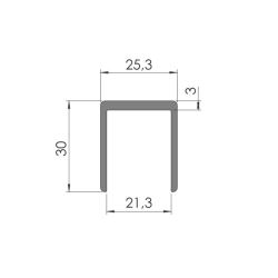 Алюминиевый профиль 125x3200 мм | Nordparts