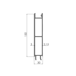 Aluminium profile 125x3200mm | Truck parts | Nordparts