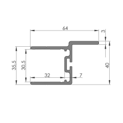 Alumiiniprofiili 125x3200mm | Nordparts