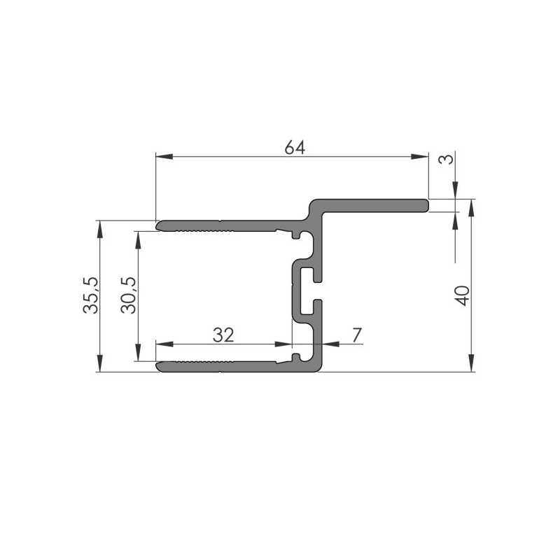 Uksprofiil, 30 mm plaat 24609 An | Veoauto varuosad | Nordparts