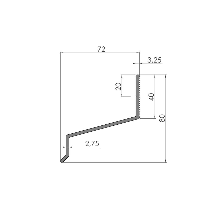 Langusprofiil 2,6 m | Veoauto varuosad | Nordparts