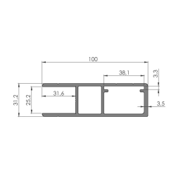 Алюминиевый профиль 125x3200 мм | Nordparts
