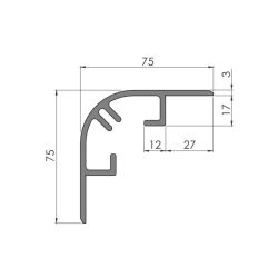 Алюминиевый профиль 125x3200 мм | Nordparts