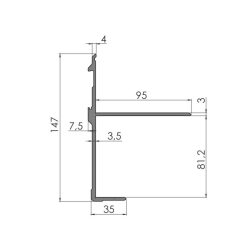 Алюминиевый профиль 125x3200 мм | Nordparts
