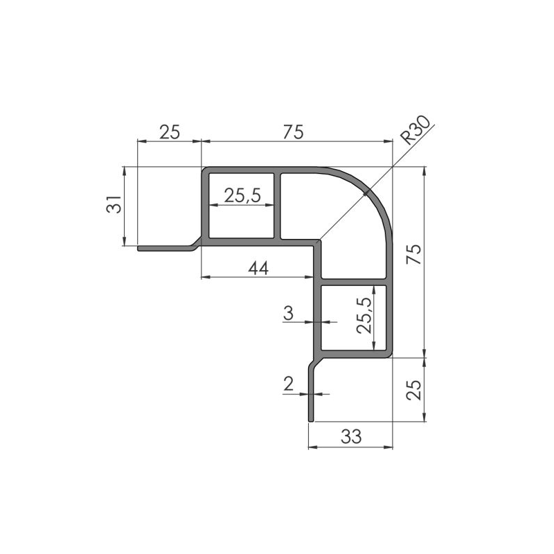 Nurgaprofiil 19805 An 2,75/7,1 | Veoauto varuosad | Nordparts