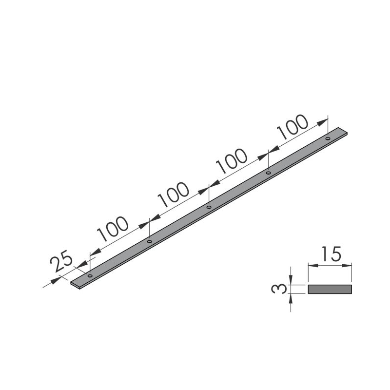 Lame lat 15x3 5,0 m eelpuurtud | Veoauto varuosad | Nordparts