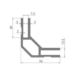 Алюминиевый профиль 125x3200 мм | Nordparts