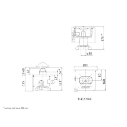Pöördelukk 38 mm | Nordparts