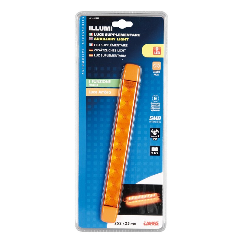 Gabariidi tuli 9 LED-i 12/24V oranz