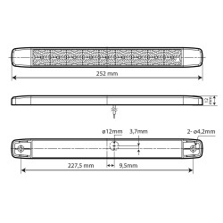 Gabariidi tuli 9 LED-i 12/24V oranz