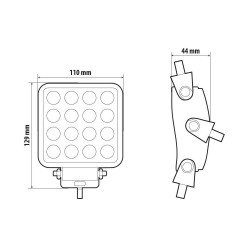 Töötuli 16ledi 10/30V, valge