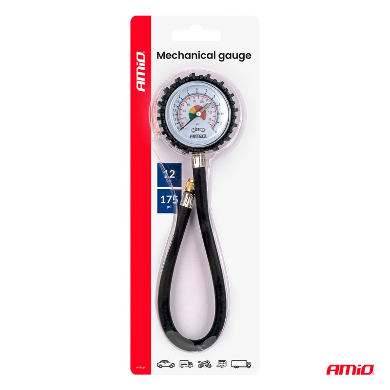 Rehvimanomeeter 30 cm voolik 12 bar