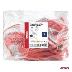 Latekskattega kindad 10 paari suurus 9