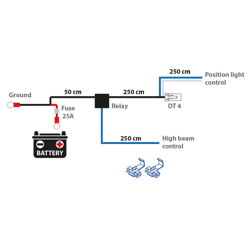 Juhtmekomplekt  4-klemmiga DT Deutsch