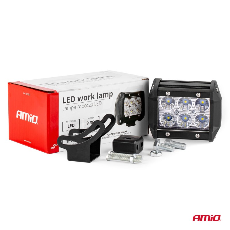 Työvalo 6 LED, 95*77mm, 9-36V, 18W, 1440lm | Nordparts