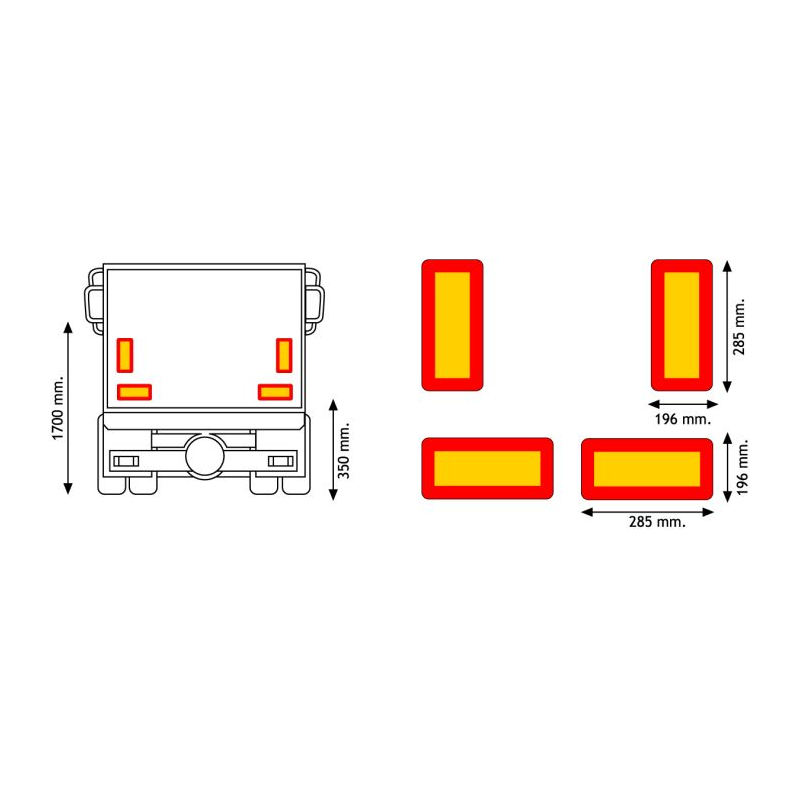 Tagumine märgistus E-283, komplekt | Veoauto varuosad | Nordparts
