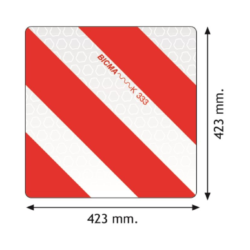 Märk - Tagumine 423x423 punane/valge teras | Veoauto varuosad | Nordparts