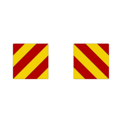 Kollane/punane kleebistepaar - peegeldav | Veoauto varuosad | Nordparts