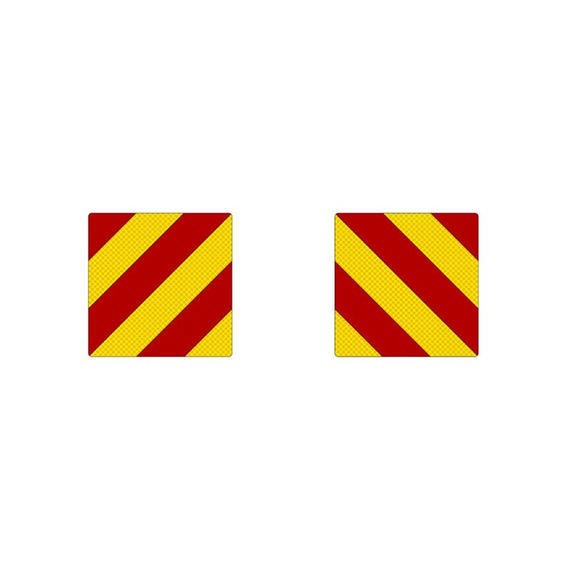 Kollane/punane kleebistepaar - peegeldav | Veoauto varuosad | Nordparts