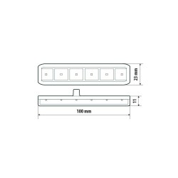 Painduv vilkur 6 LED-i 12/24 V E mark
