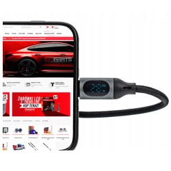 USB-C-USB-C kaabel 1m 45W QC 3.0 LCD-ekr