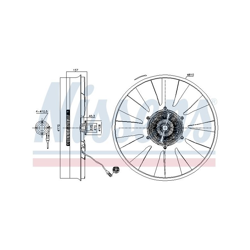 NISSENS Sidur, radiaatoriventilaator 86216